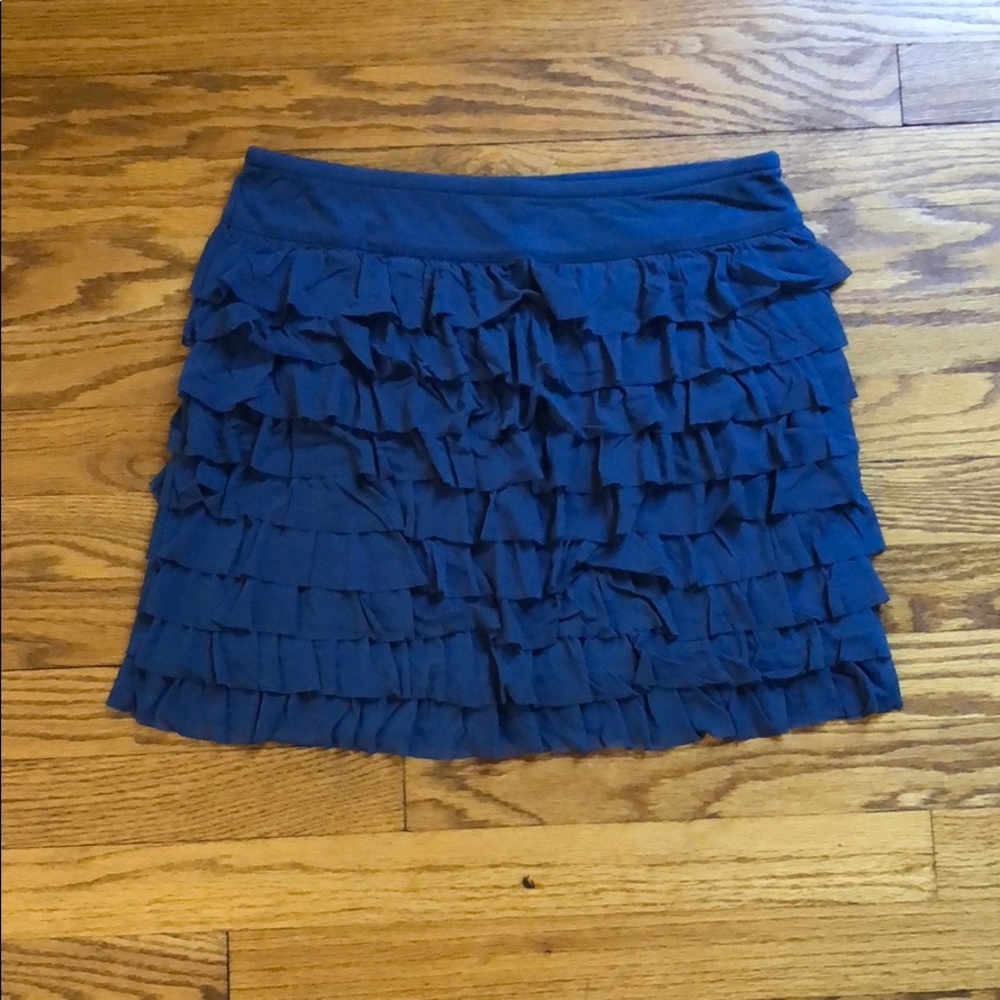 Blue tiered mini skirt